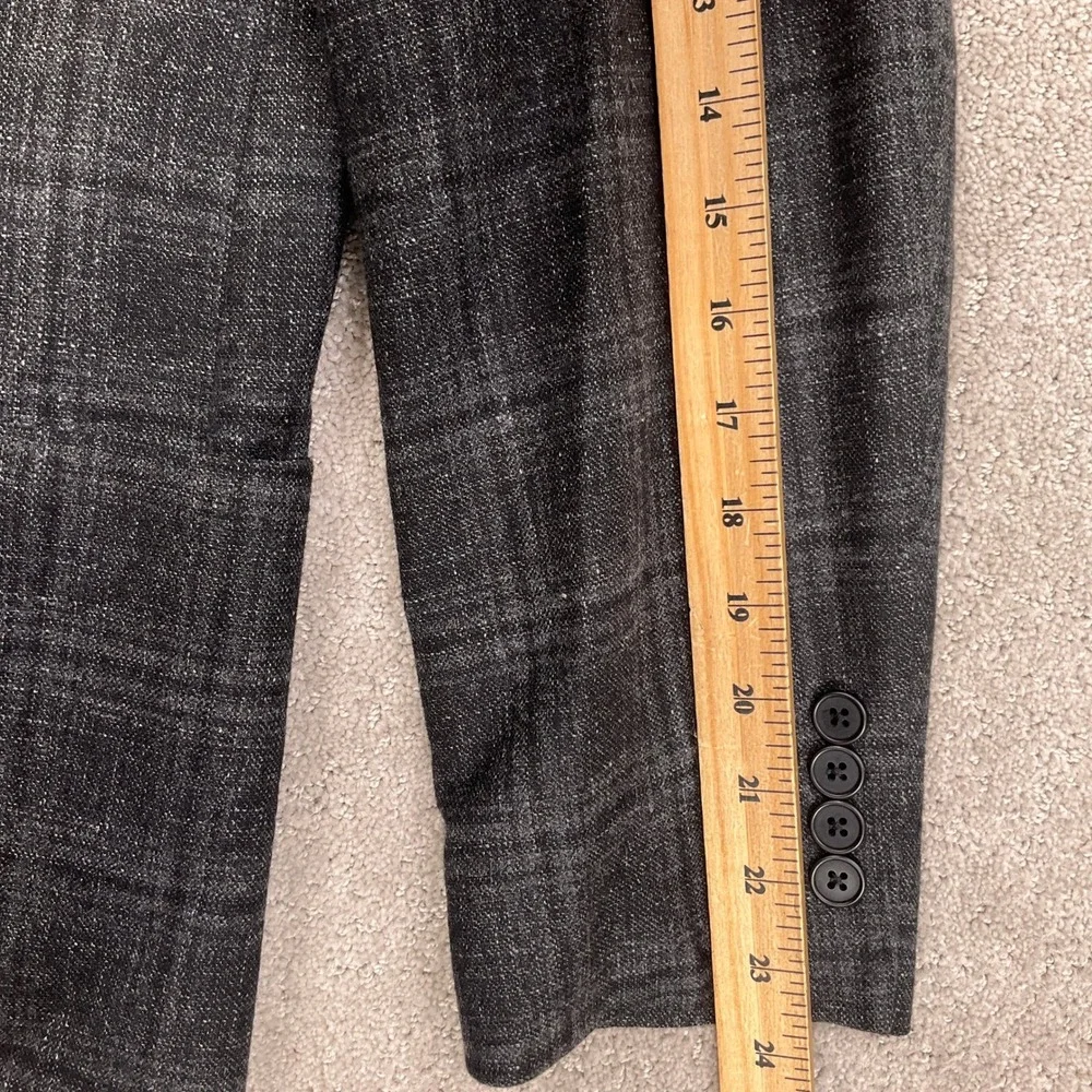 Nordstrom Blazer Mens 40R Gray Plaid Tollegno 1900  Trim Fit Italian Wool Jacket
